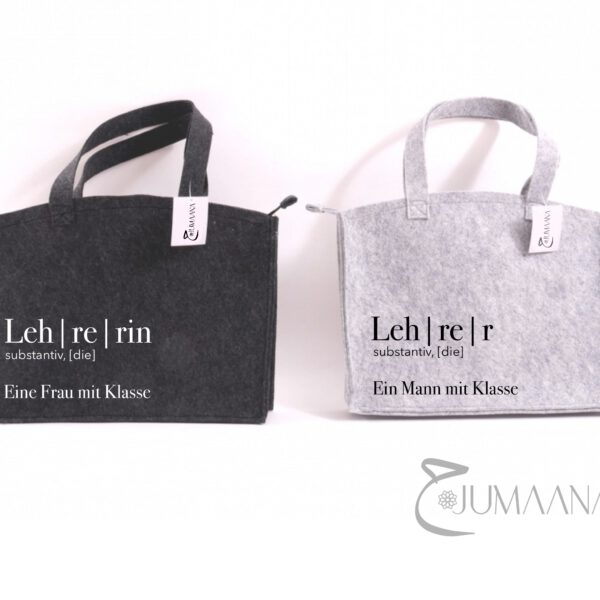 Personalisierte Filztasche Lehrergeschenk