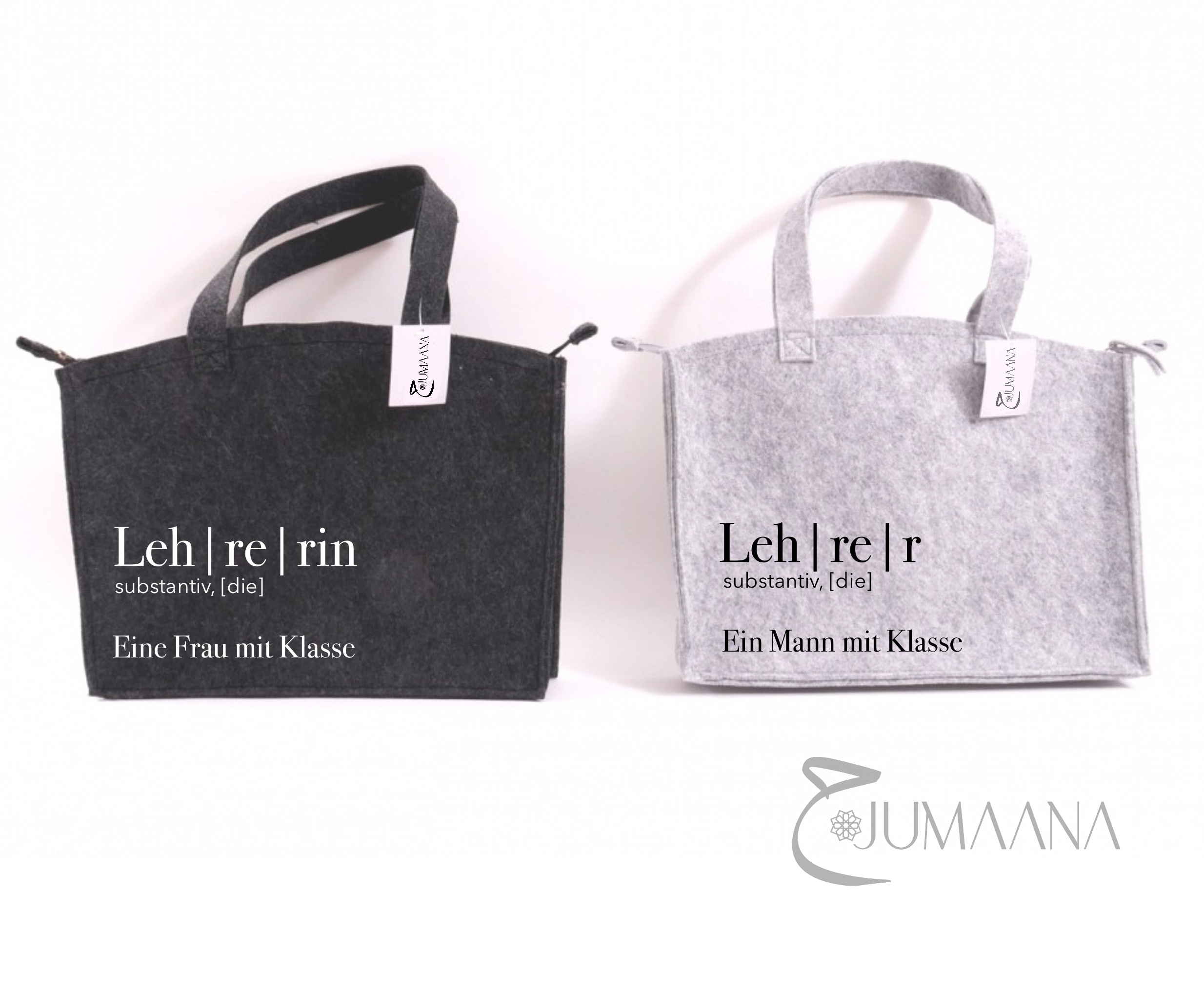 Personalisierte Filztasche Lehrergeschenk